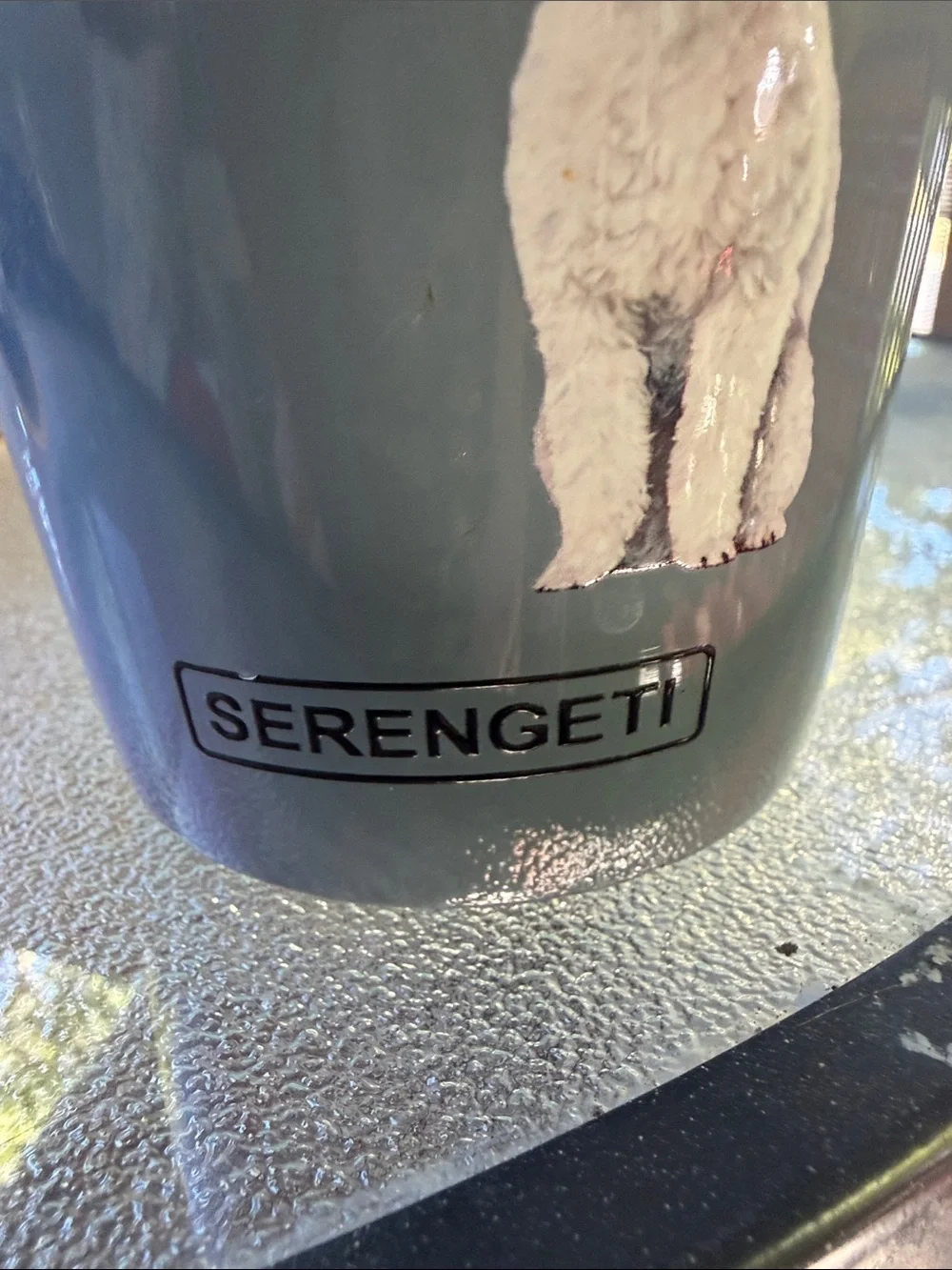 Serengeti Gray Poodle Paw-Print Travel Tumbler